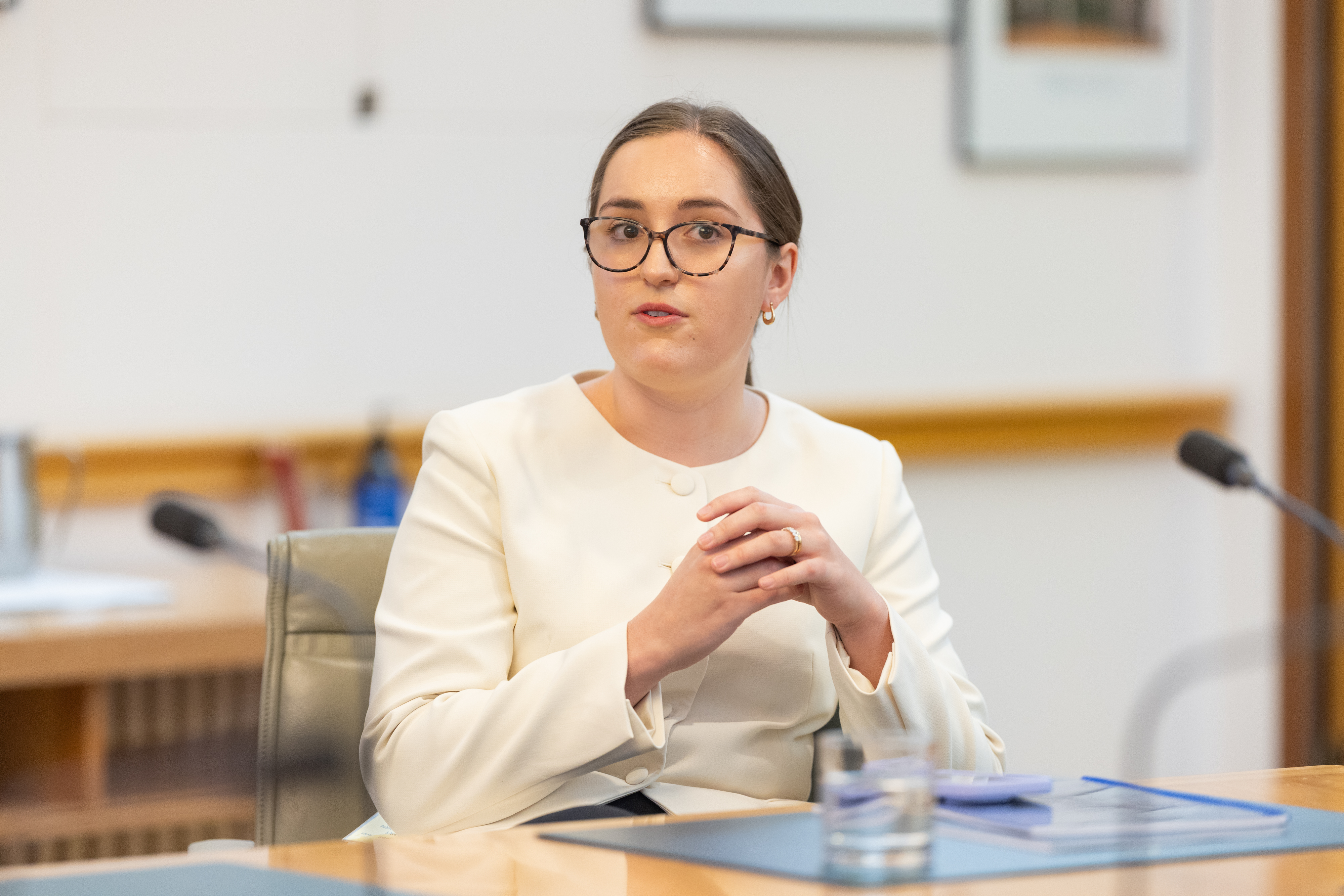 Emi Hall at a parliamentary committee