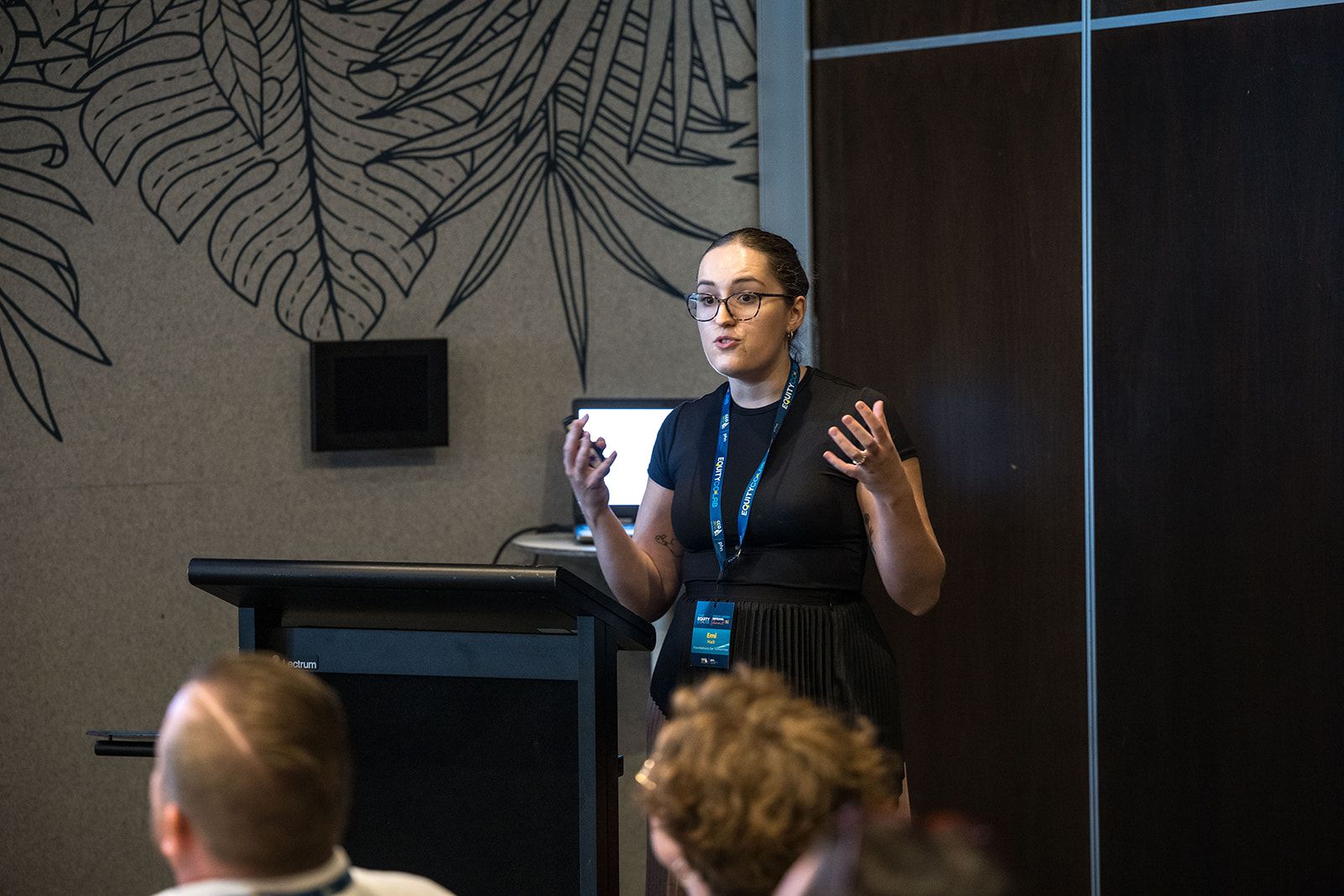Emi Hall presenting